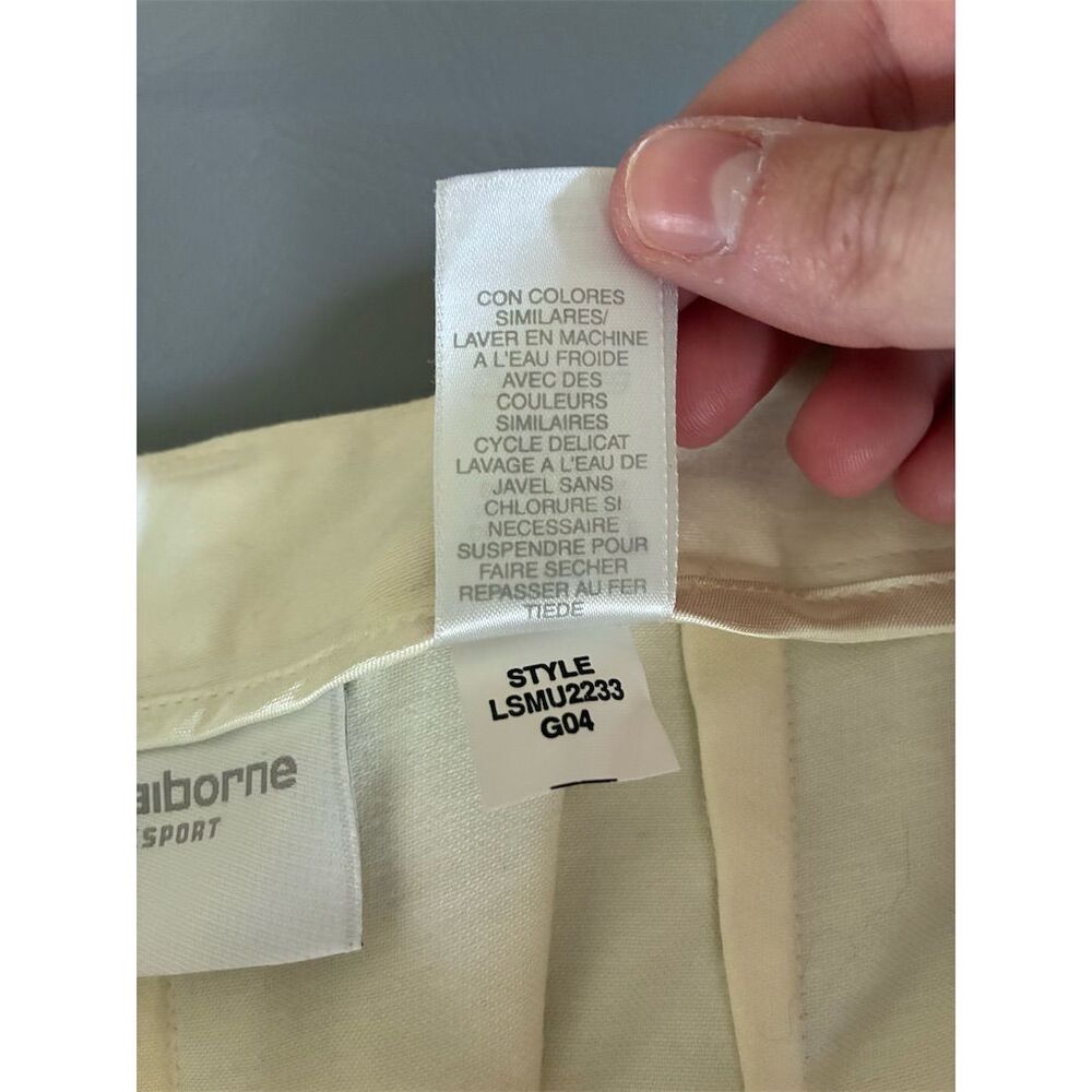 Liz Claiborne Lizsport Women's Beige Stretch Straight Leg Pants Size 14 - Picture 11 of 14